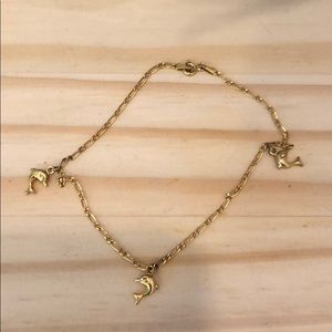 10k gold dolphin anklet